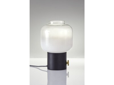 Adesso Lewis Incandescent/CFL Table Lamp, Matte Black/White (6027-01)