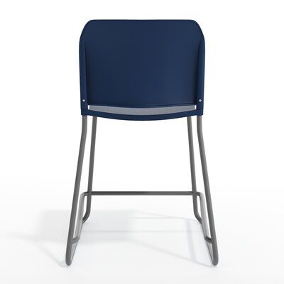 Flash Furniture Hercules Kenai Classic Plastic Stacking Full Back Counter Stools, Navy, 3-Pieces (3RUT239AHCSNV)