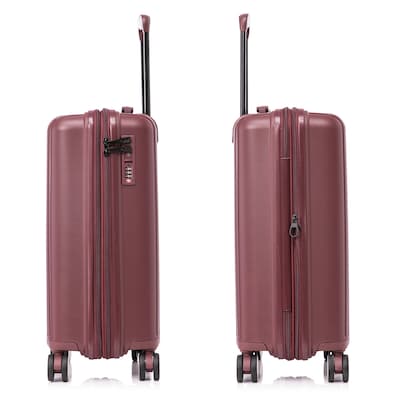 DUKAP Airley 21.85" Hardside Suitcase, 4-Wheeled Spinner, TSA Checkpoint Friendly, Wine (DKAIR00S-WIN)