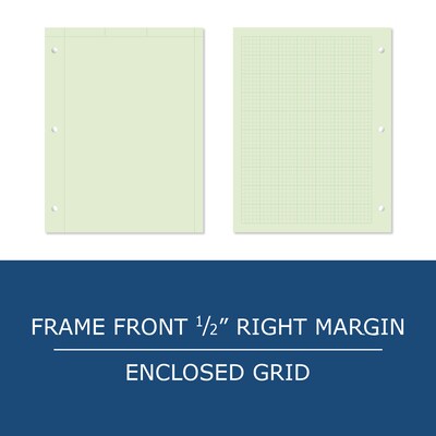 Roaring Spring Paper Products Signature 1-Subject Professional Notebooks, 8.5" x 11", Graph Ruled, 80 Sheets, Green (11382)