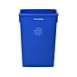 Alpine Industries Plastic Commercial Indoor Recycling Bins with Dollies, 23-Gallon, Assorted Colors, 3/Pack (ALP477-BGL-PKD)