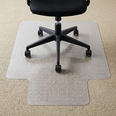 Floortex Cleartex TrYlok Carpet Chair Mat with Lip, 45" x 53", Designed for Low-Pile Carpet, Clear Vinyl (NRCMFLVT0004)