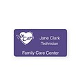 Engraved Identification Badges; 1-3/8x2-3/4, Purple with White Letters