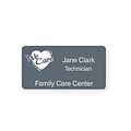 Engraved Identification Badges; 1-3/8x2-3/4, Gray with White Letters