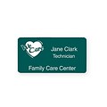 Engraved Identification Badges; 1-3/8x2-3/4, Teal with White Letters