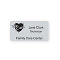 Engraved Identification Badges; 1-3/8x2-3/4, Silver with Black Letters