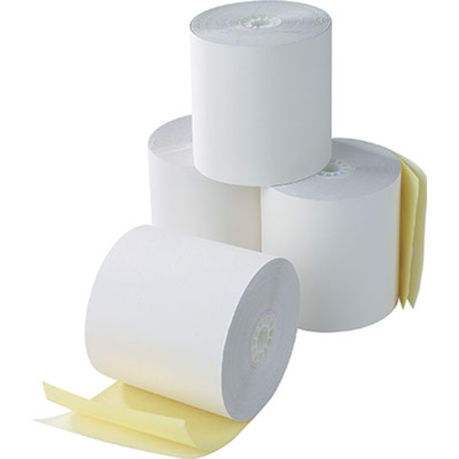 Quill Brand® Cash Register Rolls Carbonless 2-Ply White/Canary, 3-1/4x108 ft., 48/Pack (845922)