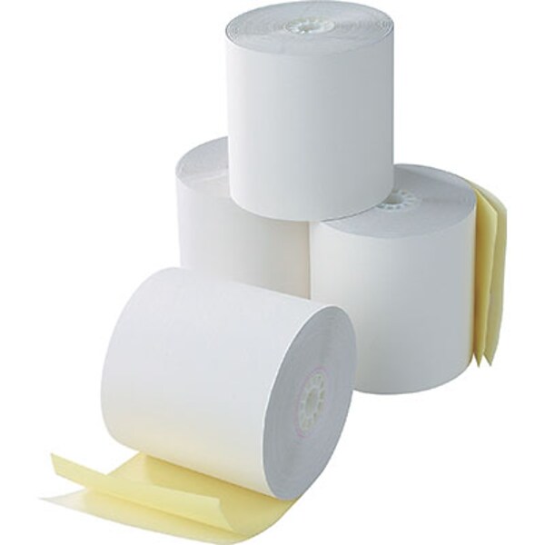 Quill Brand® Cash Register Rolls Carbonless, 2-Ply, White/Canary, 3x100, 50/Carton (18300CC)
