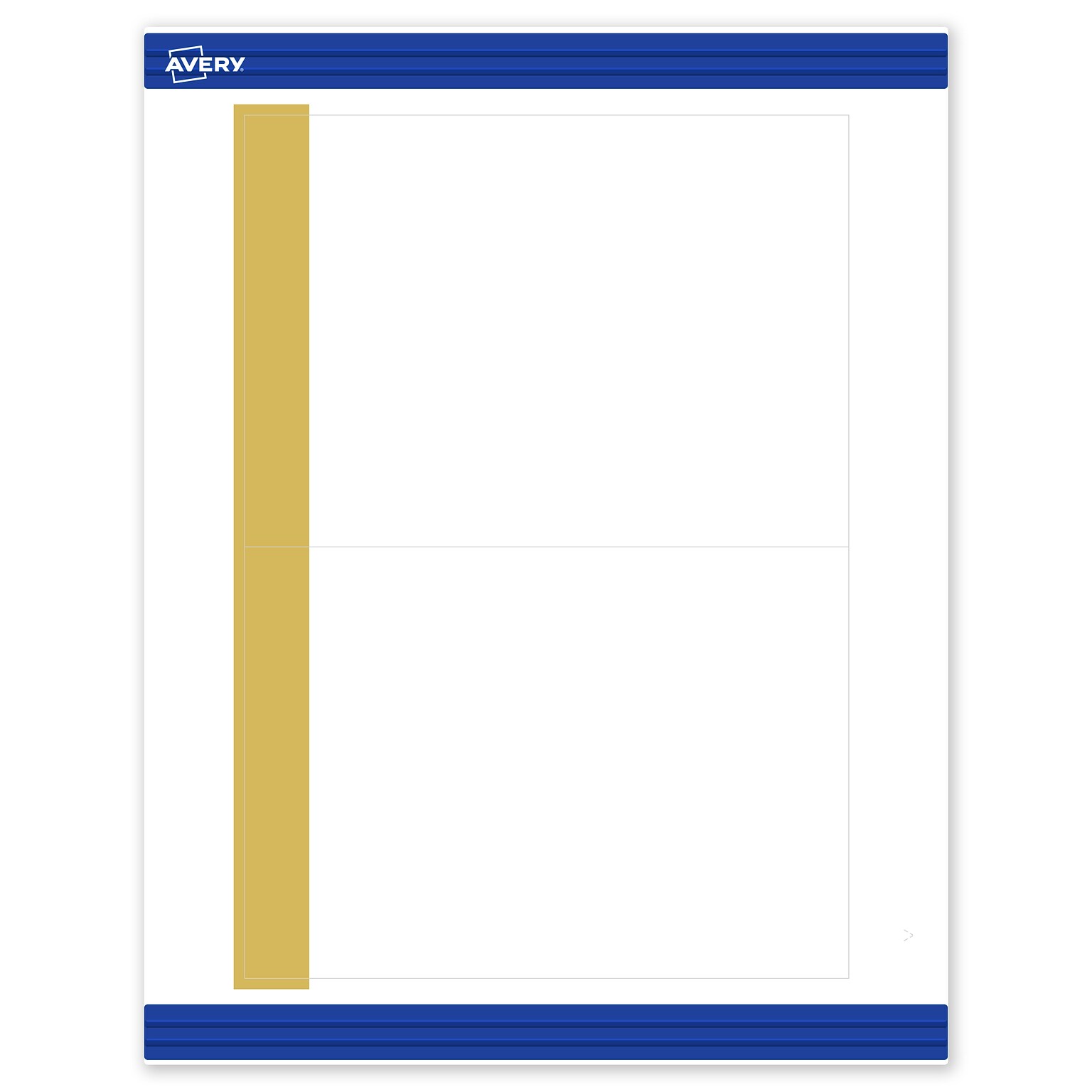 Avery Pre-Printed Gold-Dipped Edge Design Matte Blank Card, White, 20/Pack (S00-DJX)