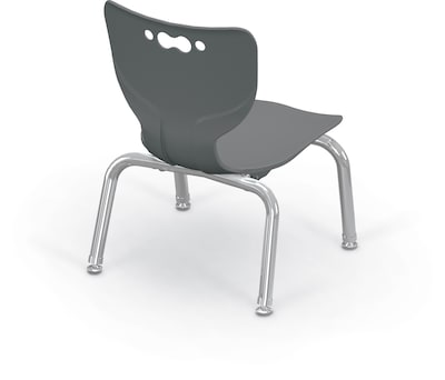 MooreCo 10" Hierarchy Student Chair with 4 Legs, Grey/Chrome Base (703673561723)