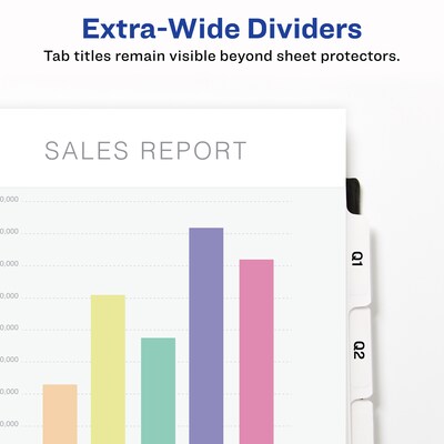 Avery Index Maker Extra-Wide Paper Dividers with Print & Apply Label Sheets, 5 Tabs, White (11438)