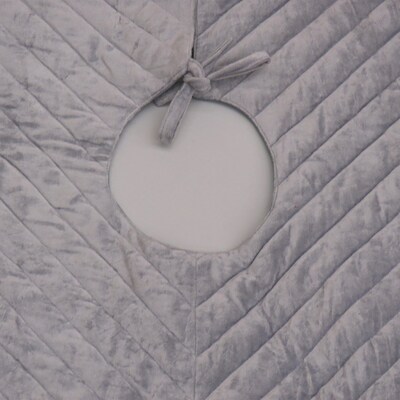 National Tree Company 60” HGTV Home Collection Quilted Velvet Tree Skirt, Silver (DD94-TDD1242SL)