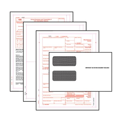 1099 5-Part Miscellaneous Blank Laser Set with Self-Seal Envelopes; 50-Pack