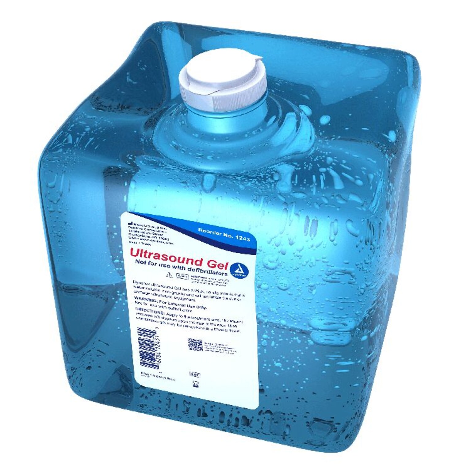 Dynarex Ultrasound Gel, 1.3 gal., Blue, 4/Carton (1243)