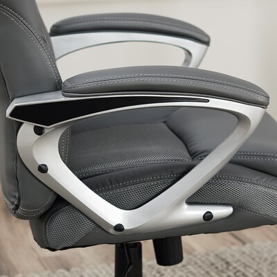 Serta Amplify Ergonomic Faux Leather Swivel Executive Chair, Light Gray (43673C)