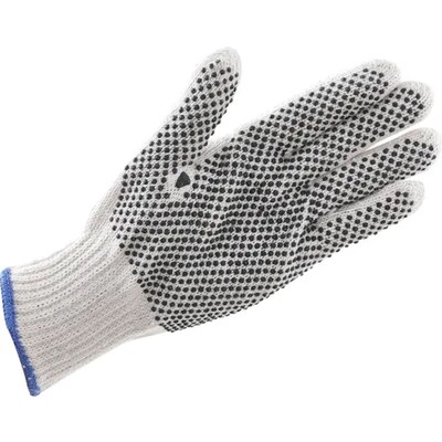 Global Industrial PVC Dot Knit Gloves, Single-Sided, Black, X-Large, 12 Pairs (708352XL)