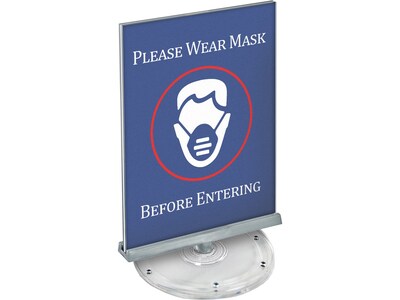 Azar Sign Holder, 8.5 x 11, Vertical, Clear Acrylic, 2/Pack (108554)