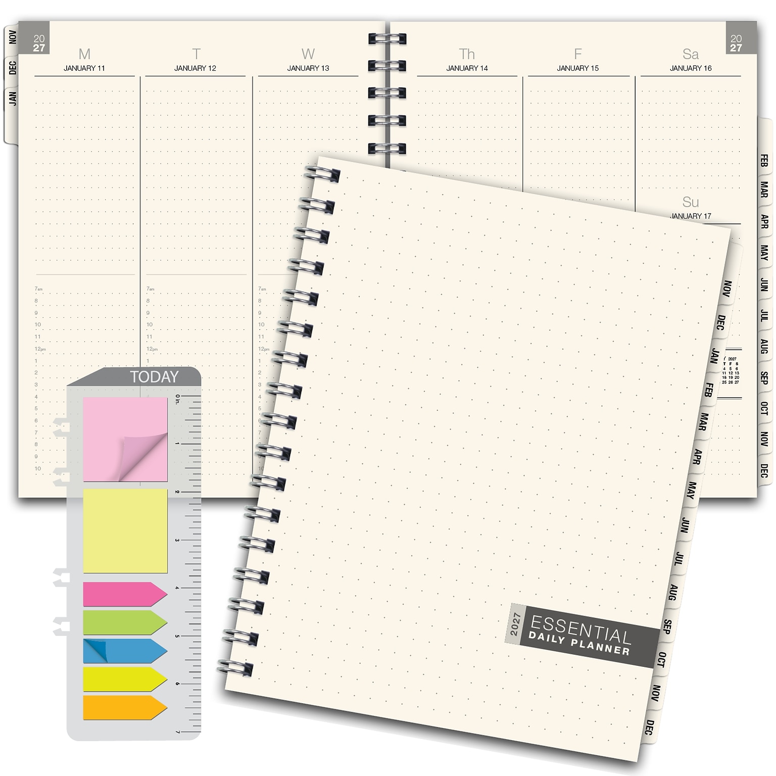 2027 Excello Brands 9 x 11 Weekly & Monthly Standard Planner, Paperboard Cover, Frosted (ESPL-CY27-8511)