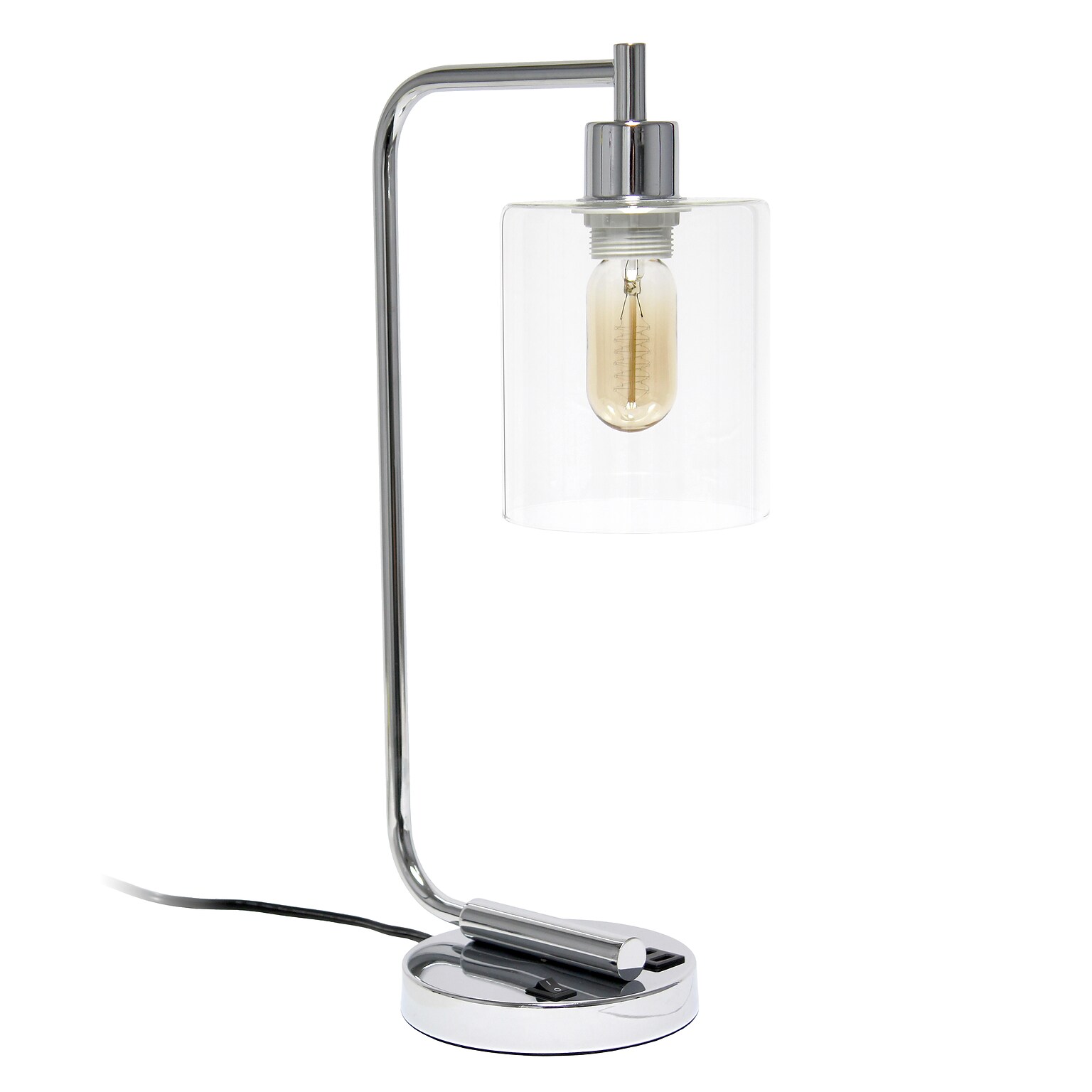 Creekwood Home Vintage Vantage 18.8 Minimalist Industrial Curved Arm Desk Lamp, Chrome (CWD-1017-CH)