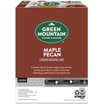 Green Mountain Maple Pecan Coffee Keurig® K-Cup® Pods, Light Roast, 24/Pack (611247376744)