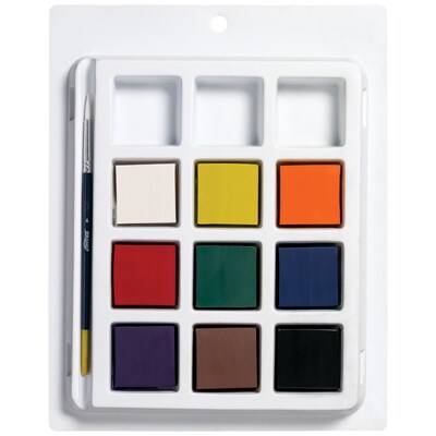 Prang Gallery Washable Tempera Cake Set, 9 Colors/Set (DIX80900)