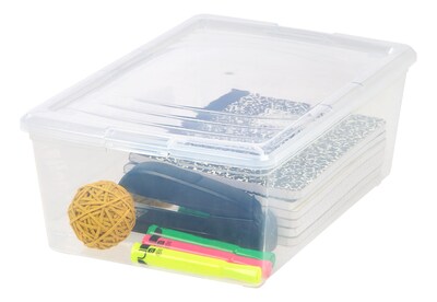Iris 13.5 Qt. Lift Off Lid Storage Tote, Clear (100119)
