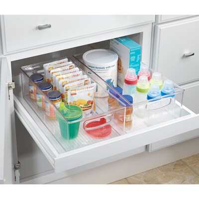 iDesign Plastic Stackable Pantry Bin - Organizer Bin with Handles for Organization- Ideal for Cabinets or Fridges