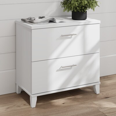 Bush Furniture Somerset 2-Drawer Lateral File Cabinet, Letter/Legal Size, 30"W, White (WC81980)