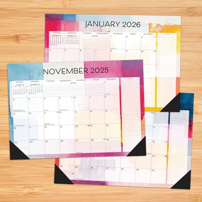 2025-2026 Willow Creek Abstract Art 17 x 12 Academic Monthly Desk Pad Calendar, Multicolor (56936)