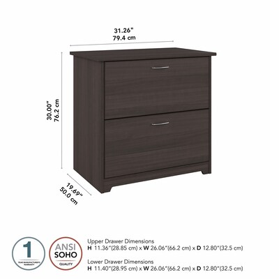 Bush Furniture Cabot Lateral File Cabinet, Heather Gray (WC31780)