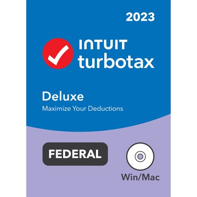 TurboTax Deluxe 2023 Federal or 1 User, Windows/Mac, CD/DVD and Download (5102385)