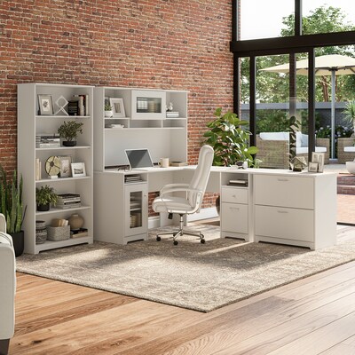 Bush Furniture Cabot 60"W Desktop Hutch, White (WC31931)