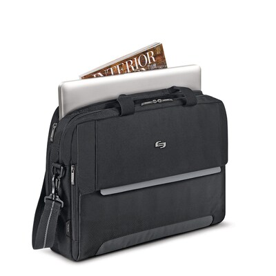 Solo New York Urban Chrysler Polyester Briefcase, Laptop Compatible, Black (LVL330-4)