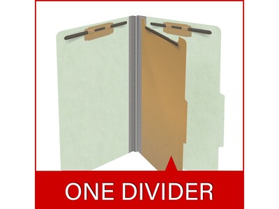 Medical Arts Press Pressboard Classification Folder, 1 Divider, 2" Expansion, Legal Size, Pale Green, 10/Box (DV-T52-14-3PGN)