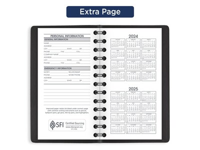 2024 AT-A-GLANCE 2.5" x 4.5" Weekly Planner, Black (70-035-05-24)