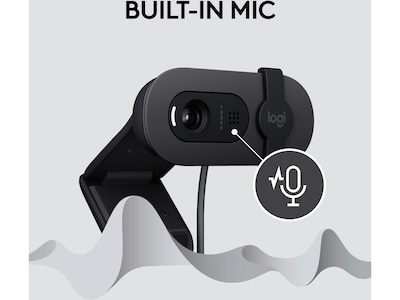 Logitech Brio 100 Full HD 1080p Webcam, 2 Megapixels, Graphite (960-001580)
