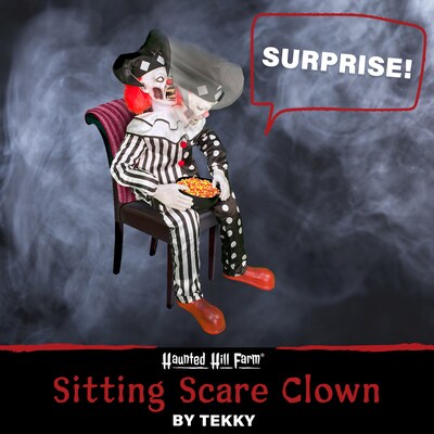 Haunted Hill Farm Hartley the Sitting Scare Clown by Tekky (HHSTCLOWN-FLSA)