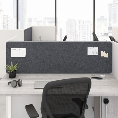 Bush Business Furniture Hustle 17"H x 58"W Tackboard for 60" Cubicle Desk, Cool Charcoal (HUP158CL-03)
