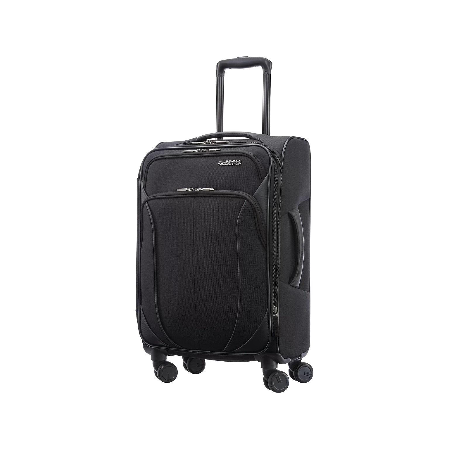 American Tourister 4 KIX 2.0 20 Carry-On Suitcase, 4-Wheeled Spinner, Black (142352-1041)