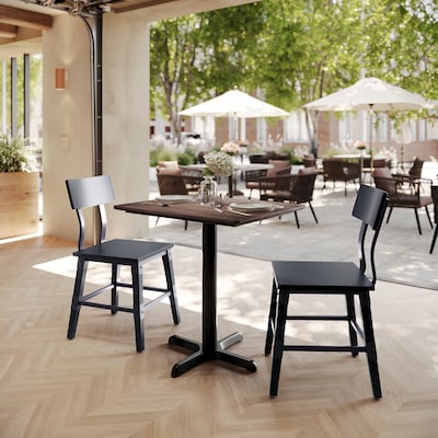 Flash Furniture Acadia Wooden Dining Table with X-Base, 23.75D x 29.75W, Dark Brown/Black Base (ST2430WBRT2222)