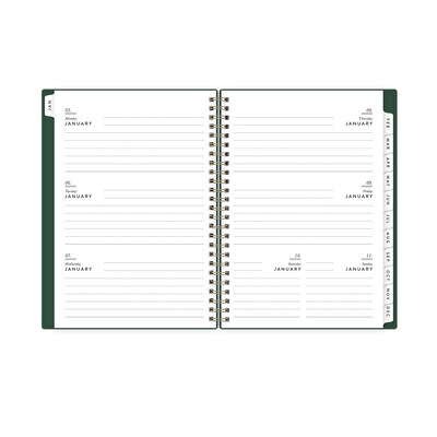 2026 Blue Sky Bespoke Letterpress 8.5 x 11 Calendar Year Weekly & Monthly Planner, Plastic Cover, Deep Forest Green (156225)