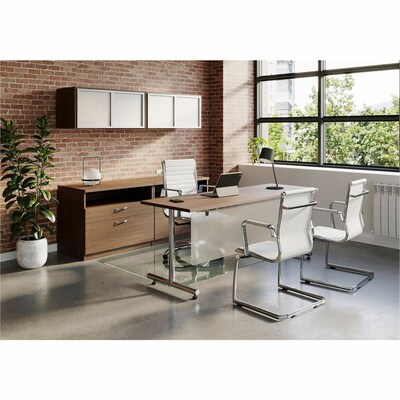 Lorell Relevance 2-Drawer Lateral File Cabinet, Letter/Legal Size, 23.1"H x 29.5"W x 22"D, Walnut Laminate (LLR16231)