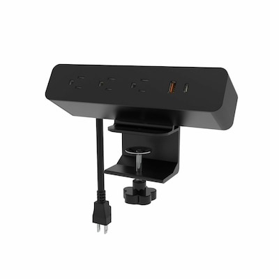 Lorell 4 Outlet 2-USB Port Power Strip, Black (LLR34001)