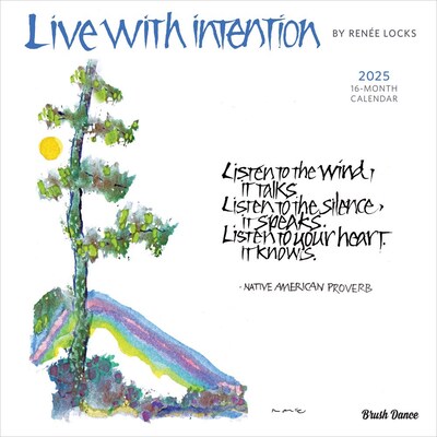 2025 Brush Dance Live with Intention 12 x 12 Monthly Square Wall Calendar (9781975480011)