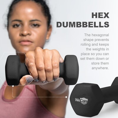 WeCare Fitness Neoprene Coated 10 Lbs Dumbbells for Non-Slip Grip, 2/Set (WDN100005)