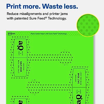 Avery Laser/Inkjet Multipurpose Labels, 5-7/8" x 4", Neon Green, 120 Labels/Box (19479370806)