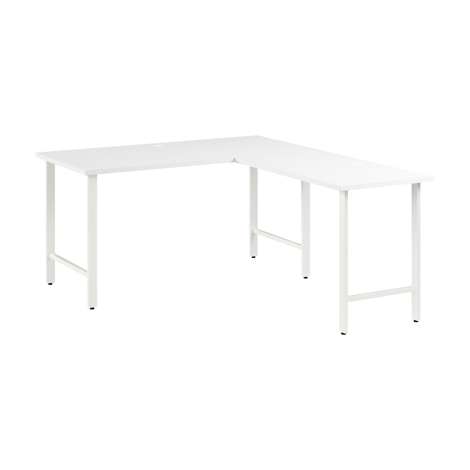 Bush Business Furniture Hustle 60W L Shaped Computer Desk with Metal Legs, White (HUS003WH)