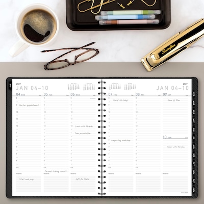2027 AT-A-GLANCE Contemporary 8.25" x 11" Weekly & Monthly Planner, Faux Leather Cover, Charcoal (70-950X-45-27)
