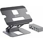 j5create 11.4" x 8.9" Aluminum Multi-Angle Dual-HDMI Docking Stand, Space Gray/Silver (JTS427)