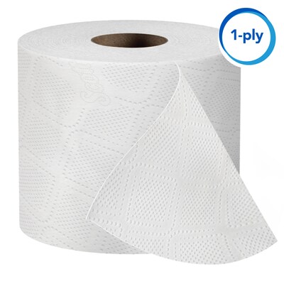 Scott Essential 1-Ply Standard Toilet Paper, White, 1210 Sheets/Roll, 80 Rolls/Carton (05102)